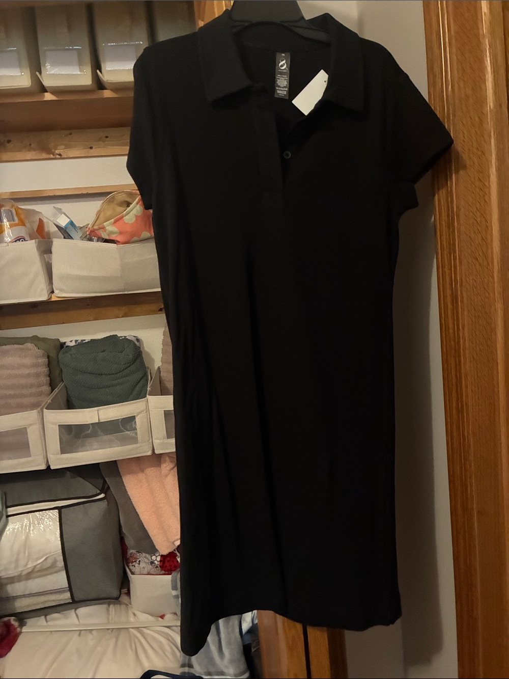 Lou & Grey Black Polo Midi Dress